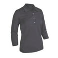 thumbnail image 1 of Monterey Club Women's Floral Emboss Texture 3/4 Sleeve Golf Polo Shirt #2097, 1 of 2