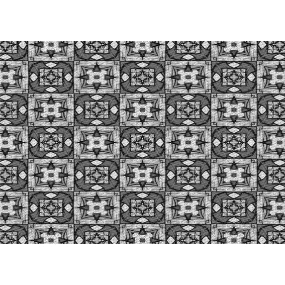 Ahgly Company Indoor Rectangle Patterned Gray Cloud Gray Area Rugs, 5' x 7'