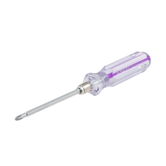 Unique Bargains Metal Clear Purple Nonslip Handle 3mm Double Way Slotted Screwdriver