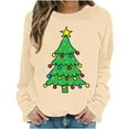 thumbnail image 5 of BLVB Christmas Sweatshirts for Women Christmas Tree Sweatshirt Long Sleeve Printed Crewneck Pullover Holiday Tops, 5 of 5