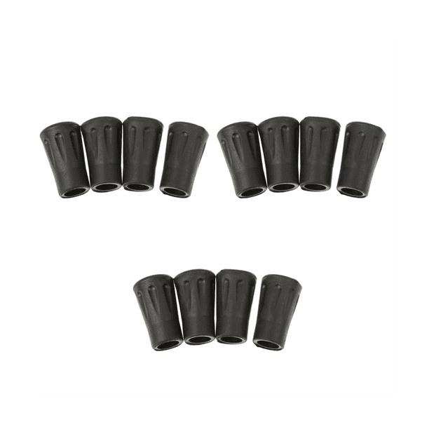 12 Pcs Replacement Rubber Tips End for Hiking Stick Walking Trekking