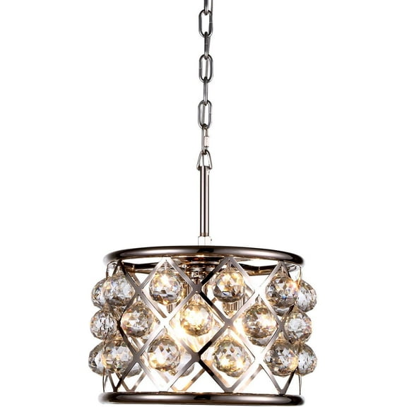 Pendant MADISON 3-Light Polished Nickel Clear Crystal Faceted Royal Cut  EL-3470