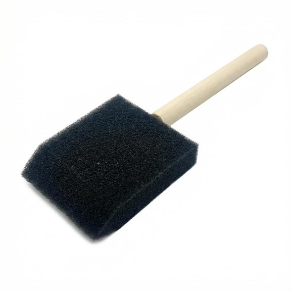 Sponge Paintbrushes, 2 Inch Wood Handle Foam Paintbrushes, Sponge Painting Tools for Details, Dyeing, Painting, Large Area and DIY Craft Projects, Black