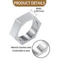 thumbnail image 3 of Avaner Hexagon Geometric Ring for Men,Stainless Steel Jewelry Hexagon Geometric Norse Viking Symbol Ring,Sliver, 3 of 7