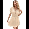 thumbnail image 2 of Robe de Plage Ample à Manches Courtes pour Femmes, Col en V Profond, TTG, 2 of 8