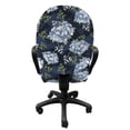 thumbnail image 3 of Floral Office Chair Slipcover, Shabby Form Classic Peony Petal Blossom Beauty Feminine Vintage Motif, Protective Stretch Decorative Fabric Cover, Standard Size, Pistachio Green Blue, by Ambesonne, 3 of 5