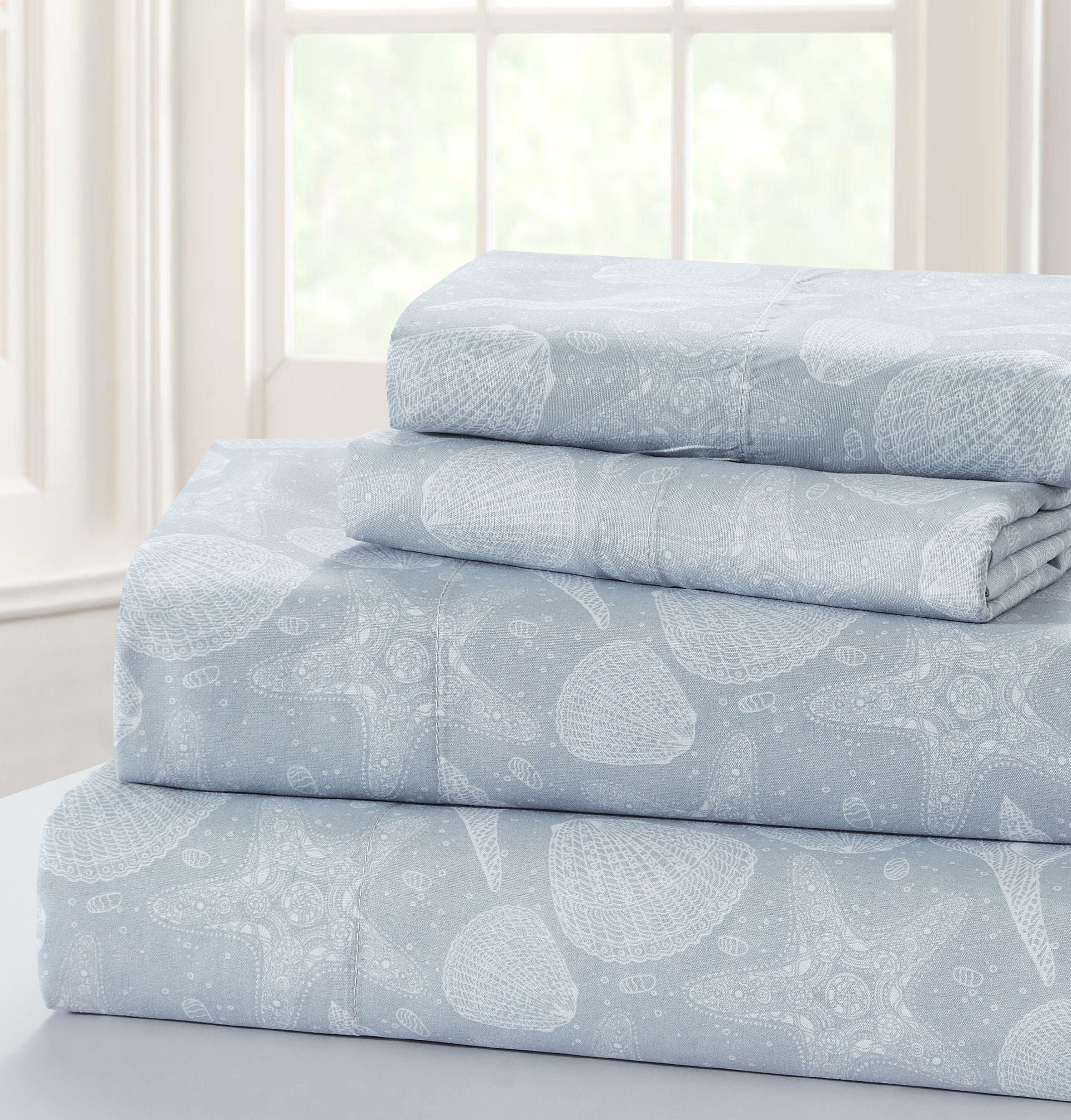 Seashell 4piece Sheet Set Queen