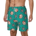 thumbnail image 2 of Gaeub Starfish and Shell Mens Swim Trunks Stretch Beach Shorts Quick Dry for Men Swim Shorts Swimwear with Pockets- Large, 2 of 9