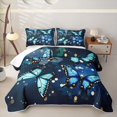 thumbnail image 2 of Erosebridal Sparkling Blue Butterfly Twin Quilt Set for Girls, Watercolor Dot Print Twin Coverlet Set, 2pcs, 2 of 7