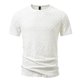 thumbnail image 2 of Tops para hombre, blusas y camisas de manga corta con cuello redondo para hombre, jersey liso informal con cuello redondo para hombre, pantalones cortos deportivos para fitness, blusa de poliéster par, 2 of 9