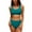 Green, variant on Charmo Women Scalloped Bikini Swimsuit High Waisted Two Piece Bathing Suit