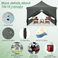 thumbnail image 5 of SANOPY 10' x 10' Pop up Canopy Tent, Adjustable Commercial Instant Outdoor Party Tent with 4 Removable Sidewalls, Carry Bag, Gray, 5 of 7