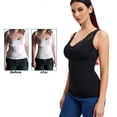 thumbnail image 6 of FITVALEN Women's Shapewear Cami with Built in Bra Tummy Control Tank Top V Neck Lace Shaper Camisoles, 6 of 7