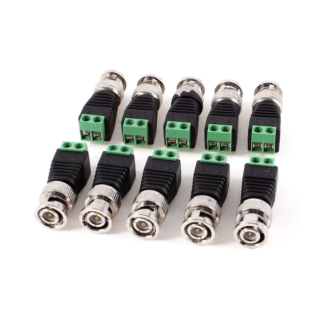10pcs Male Coax CAT5 To Coaxial BNC Cable Connector Adapter-Camera CCTV Video 