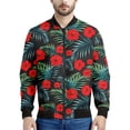 thumbnail image 4 of Chaqueta bomber con estampado de hojas de plátano tropical para hombre, sudadera de manga larga en 3D, chaqueta bomber de calle de gran tamaño con cremallera, 4 of 5