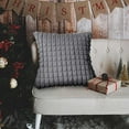 thumbnail image 2 of DURUA Decorative Throw Pillow, Square Sofa Cushion, Fluffy Plaid & Soft Plush, Modern Home Decor for Couch Bed, 17.3x17.3 Inch Dark Gray, 2 of 8
