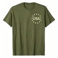 thumbnail image 2 of EliteGoogv Unisex Boys Girls Kids Graphic T-Shirts 4th of July Outfit Short Sleeve Crewneck Breathable & Lightweight Tee Tops 250th Independence Day Summer Casual ,Army Green,2Y - 3Y, 2 of 4