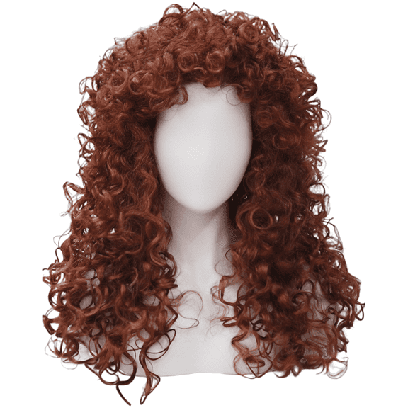 Synthetic Wig, Long Curly Fox Red Hair for Women, Voluminous Fluffy Permed Style, Face-Framing Design, 21.7-23.6 inch for Daily Wear, Parties