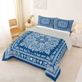 thumbnail image 2 of jejeloiu Nautical Vintage Floral Queen Comforter Set For Men Women,Paisley Print Comforter Sets Queen,Blue White,Light Gray Reversible,3 Pieces,1 Comforter and 2 Pillowcases, 2 of 7