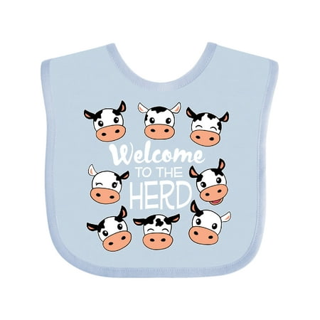 

Inktastic Welcome to the Herd with Cute Black and White Holstein Cows Gift Baby Boy or Baby Girl Bib