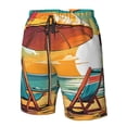 thumbnail image 4 of Balery Vintage Beach Sunset Traje de Baño Estilo Hawaiano para Hombre, Shorts de Secado Rápido con Bolsillos-Small, 4 of 6