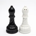 thumbnail image 3 of Ceramic Black and White Bishop Chess Pieces Salt and Pepper Shakers 1.5 inch, 3 of 3