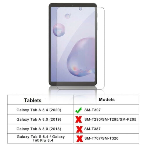 PULEN for Samsung Galaxy Tab A 8.4 2020 Screen Protector T307/T307U,HD Clear Anti-scratch Bubble Free 9H Hardness Tempered Glass 2-Pack 