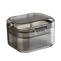 ACDANC Denture Cup,No-Leak Retainer Cleaner Case,Denture Cup for Soaking Dentures Retainers Mouth Guard with Strainer Brush for Traveling