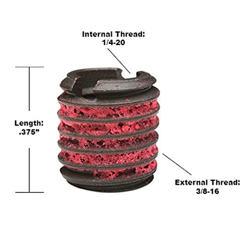 E-Z LOK EZ-310-4 Threaded Inserts for Metal, 1/4-20 Installation Kit, Steel, Black Oxide