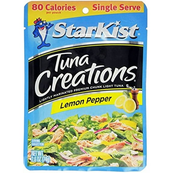 Starkist Tuna Creations, Lemon Pepper, Single Serve 2.6-Ounce Pouch (Pack Of 5)