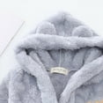 thumbnail image 6 of Gibobby Kids Thick Coral Fleece Bathrobe,Warm Cozy Hooded Robe with Adjustable Belt,Cute Print,for Boys Girls 2-12T for Autumn Winter Cold Weather Kids Toddler Pajamas,Grey,Size 2-3T, 6 of 6