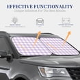 thumbnail image 2 of Lsque Purple Checkboard 2 PCS Windshield Sun Shade | CarFoldable Window Covers | Car Accessories Reflect UV for Universal Cars SUV Truck | Small, 2 of 7