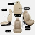 thumbnail image 4 of Car Seat Covers 5-Seat Set for Toyota RAV4 2013-2018: 5-Seat Set Faux Leather Seat Covers Waterproof Car Seat Protector (5-Seat Set, Beige), 4 of 7