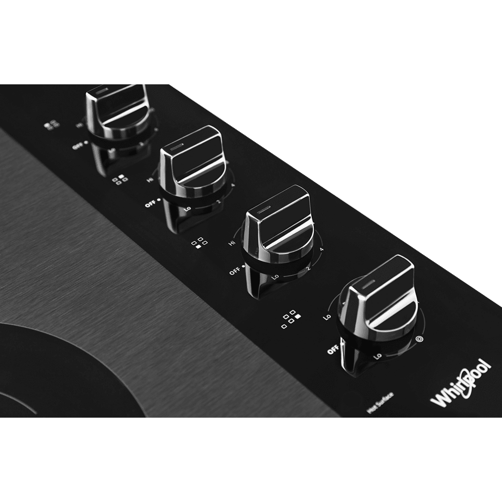 Whirlpool electric ceramic glass cooktop with dual radiant element and hot surface indicator
