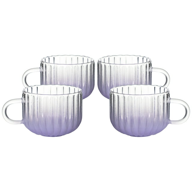 Set de 4 Tazas de Cristal Morado 410 ML