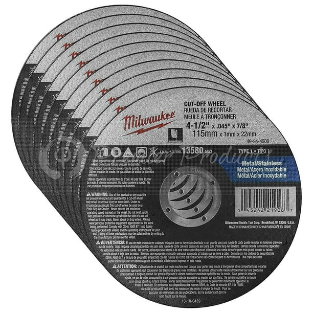 Milwaukee 10 Pack 4 1 2 Cutting Wheels For Grinders Aggressive