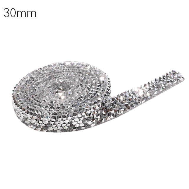 Cinta de plástico con diamantes de imitación para bodas, cinta brillante para manualidades, adorno de cinturón para vestido de novia, blanco plateado, 30 mm Noticed HA7767-04B