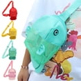 thumbnail image 2 of Visland Sac de Plage en Maille Colorée avec Bretelles Réglables Fermeture Éclair Imperméable Sac de Rangement pour Jouets de Plage, 2 of 8