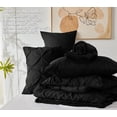 thumbnail image 6 of Full Comforter Set - 7 Pieces Comforters Full Size Black, Pintuck Bed in A Bag Pinch Pleat Bedding Sets with All Season Comforter, Flat Sheet, Fitted Sheet and Pillowcases & Shams, 6 of 8