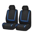 thumbnail image 1 of Juego de fundas para asientos de coche, conjunto completo de tela, buen ajuste para coches, camiones, vehículos（No incluye asientos）Juego de 4 piezas azul + negro, 1 of 4