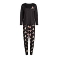 thumbnail image 3 of Joyspun Women’s Long Sleeve Tee and Jogger Pants Pajama Set, 2-Piece, Sizes S-3X, 3 of 6