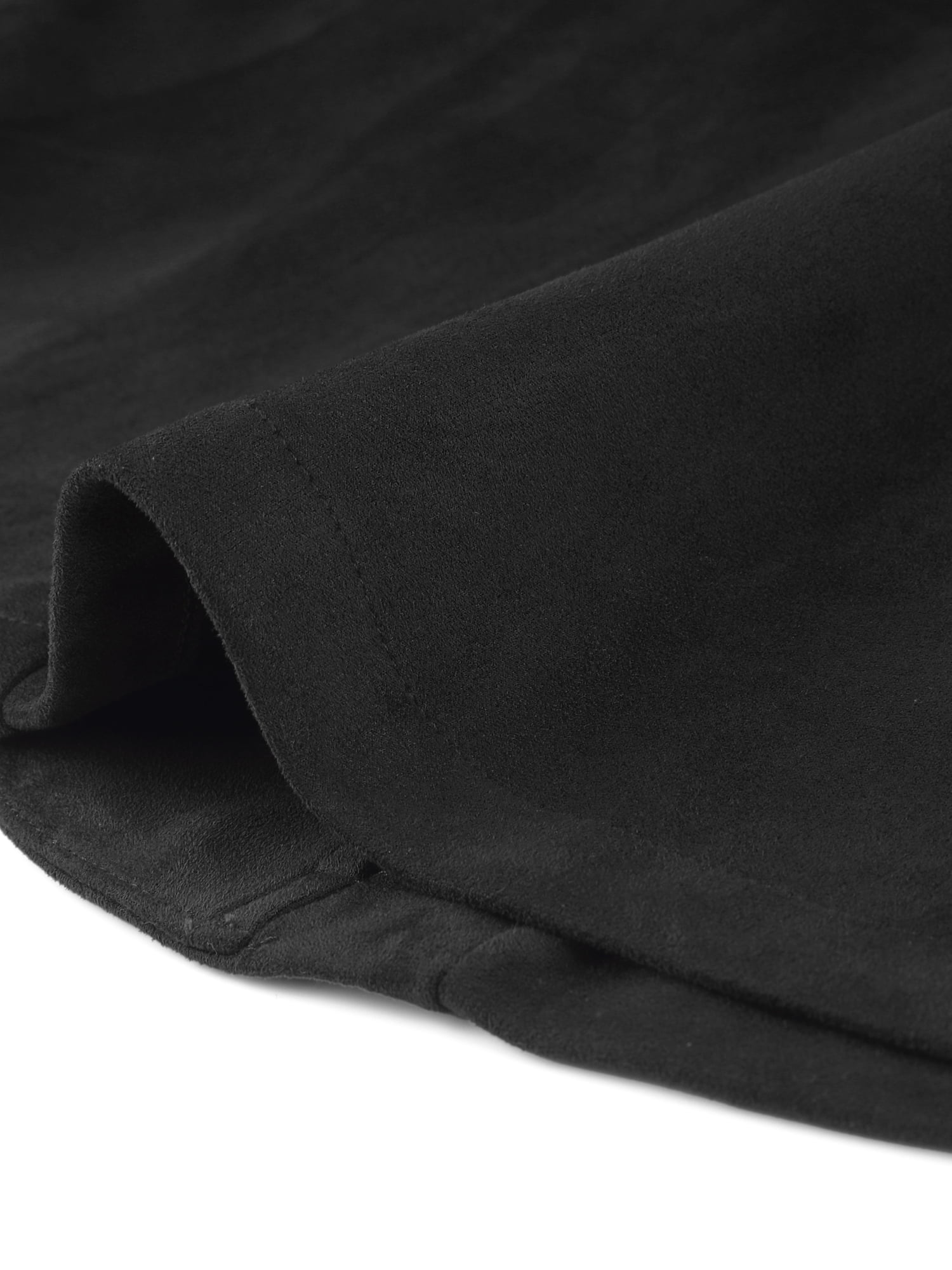 DARING DIVA Women's Faux Suede Lapel Collar One Button Dressy Suit Jacket M Black