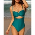 thumbnail image 3 of Charmo Womens Scalloped One Piece Bathing Suit Cutout Swimsuit Monokini, 3 of 6
