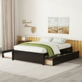 thumbnail image 2 of LEGAHOME Full Bed with Trundle and Storage Drawers, Modern Full Size Solid Wood Platform Bed Frame with Trundle Included, No Box Spring Needed, Daybed Trundle Bed for Teens Adults, Espresso, 2 of 10