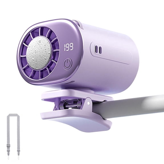 Portable Clip-On Mini Fan with USB Rechargeable Battery, Adjustable Speed Personal Fan with Rotating Head