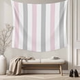 thumbnail image 5 of Pink Grey Striped Tapestry for Bedroom Wall Hanging Tapestry, Geometric Vertical Stripes Minimalist Ceiling Backdrop Tapestries Poster Blanket Wall Decor for Teens Room Living Room Dorm 55" x 73", 5 of 8