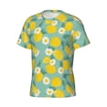 thumbnail image 3 of Rocae Lemons Chamomile Flowers And Leaves for Men's Moisture-Wicking Crew Tee - T-Shirt for Sports, Outdoor Activities, and Casual WearLarge, 3 of 9