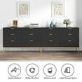 thumbnail image 6 of Eumyviv Modern Chest of Drawers with Gold Handles Mid Century Modern 6-Drawer Storage Dresser for Bedroom Living Room, Black H0123, 6 of 10
