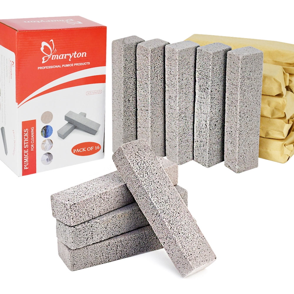 Maryton 16 Pieces Pumice Sticks Cleaner for Removing Toilet Bowl Ring, Bath, Kitchen, Pool, Grill,Household Cleaning