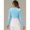 thumbnail image 3 of DARING DIVA Open Front Collar Shrug Cocktail Bolero Cardigan M Light Blue, 3 of 6